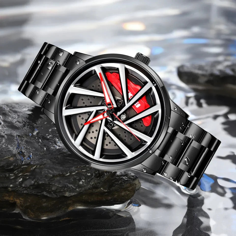 Rotatory Sports Car Rim Design Watch