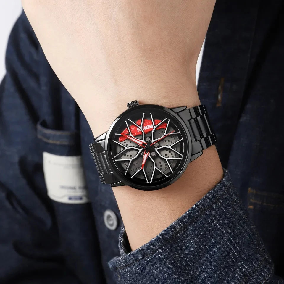 Rotatory Sports Car Rim Design Watch