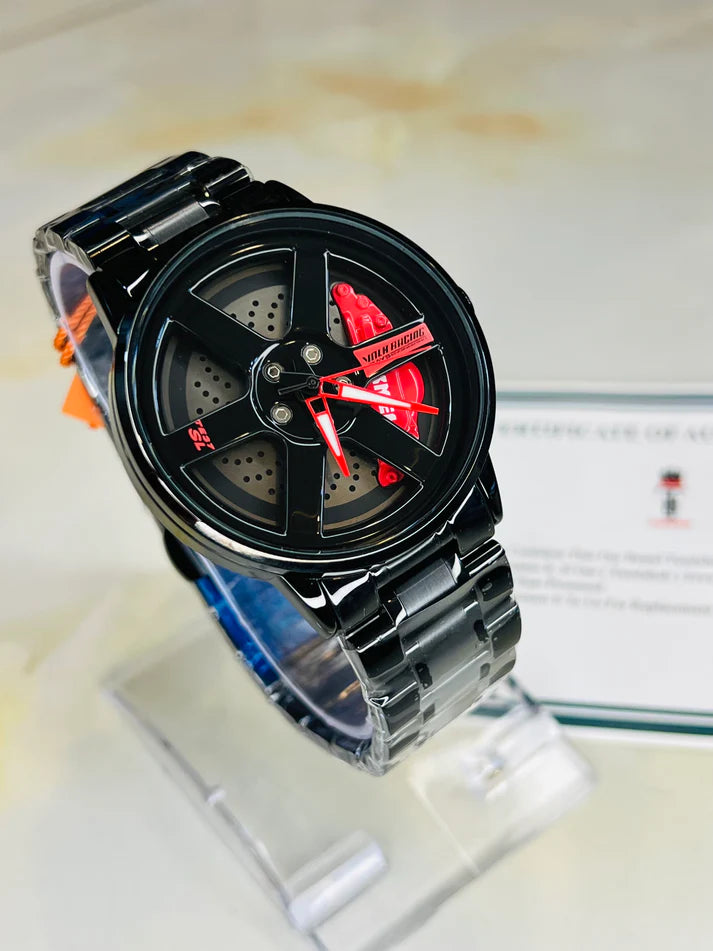 Red Vossen Ace Wheel Dial Watch