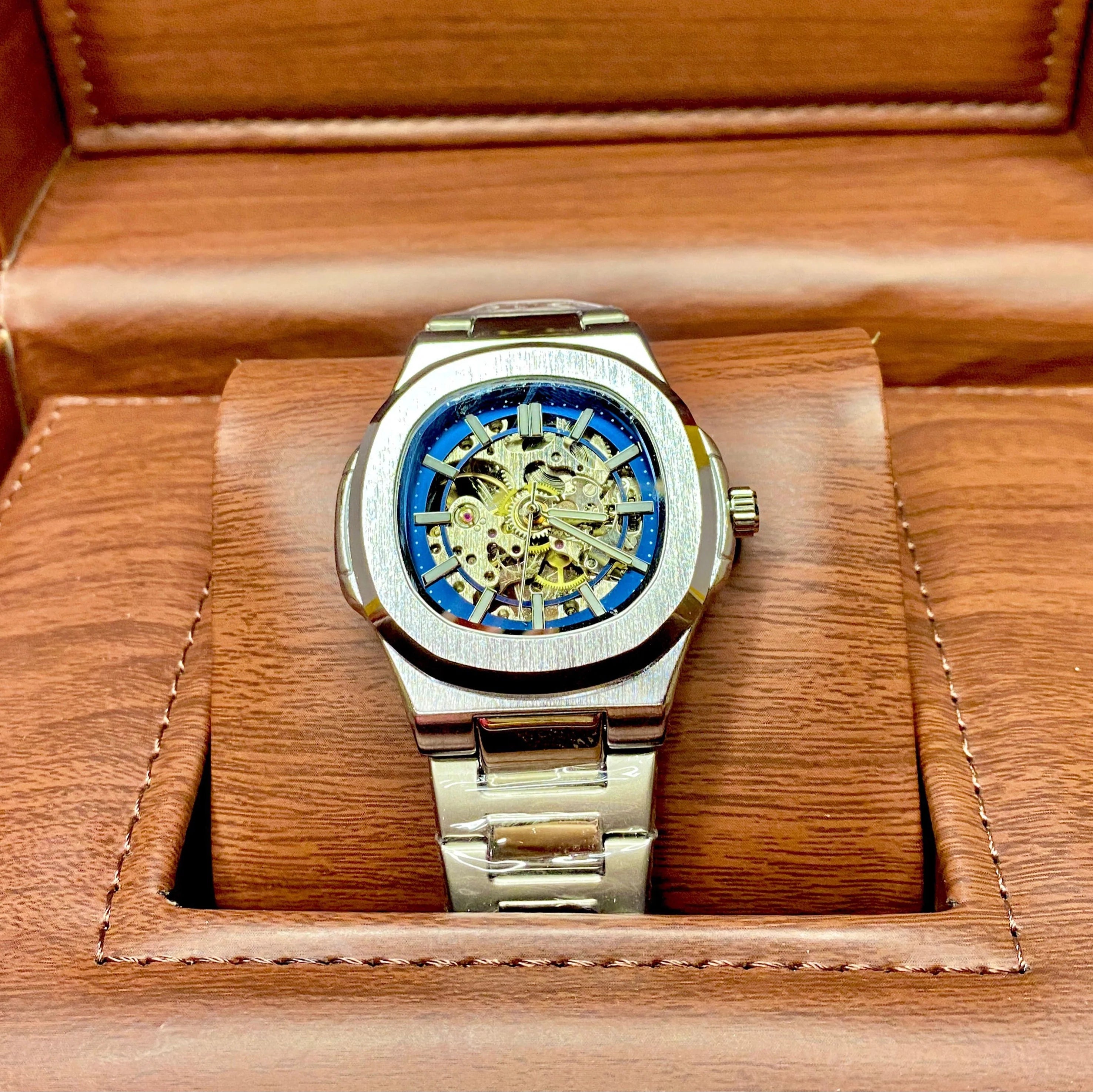 BWIN Skeleton Automatic (Silver-Blue)