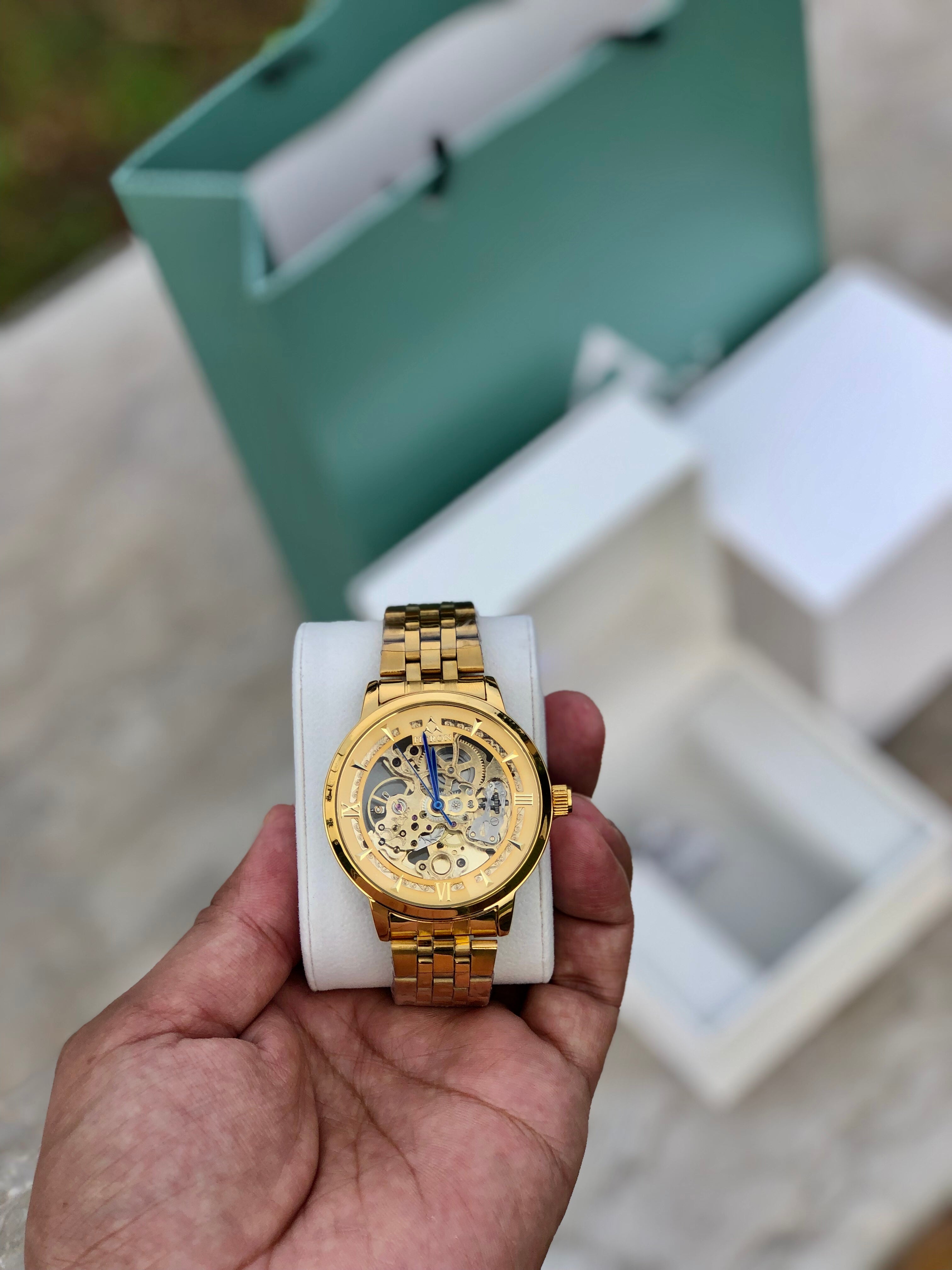 PREMIUM FIITRON AUTOMATIC SKELETON LATEST MASTERPIECE WATCH(With BOX&BAG)