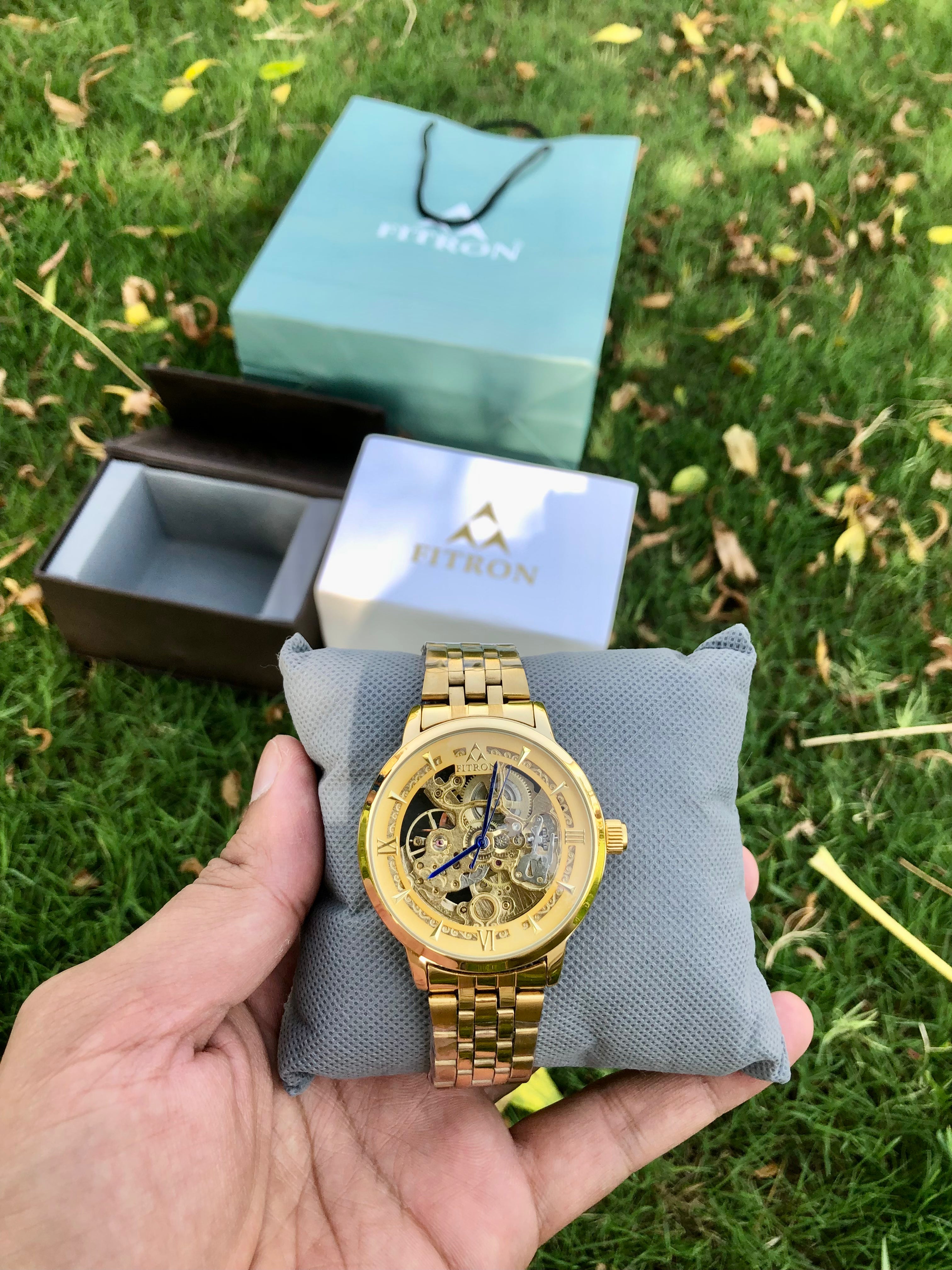 PREMIUM FIITRON AUTOMATIC SKELETON LATEST MASTERPIECE WATCH(With BOX&BAG)