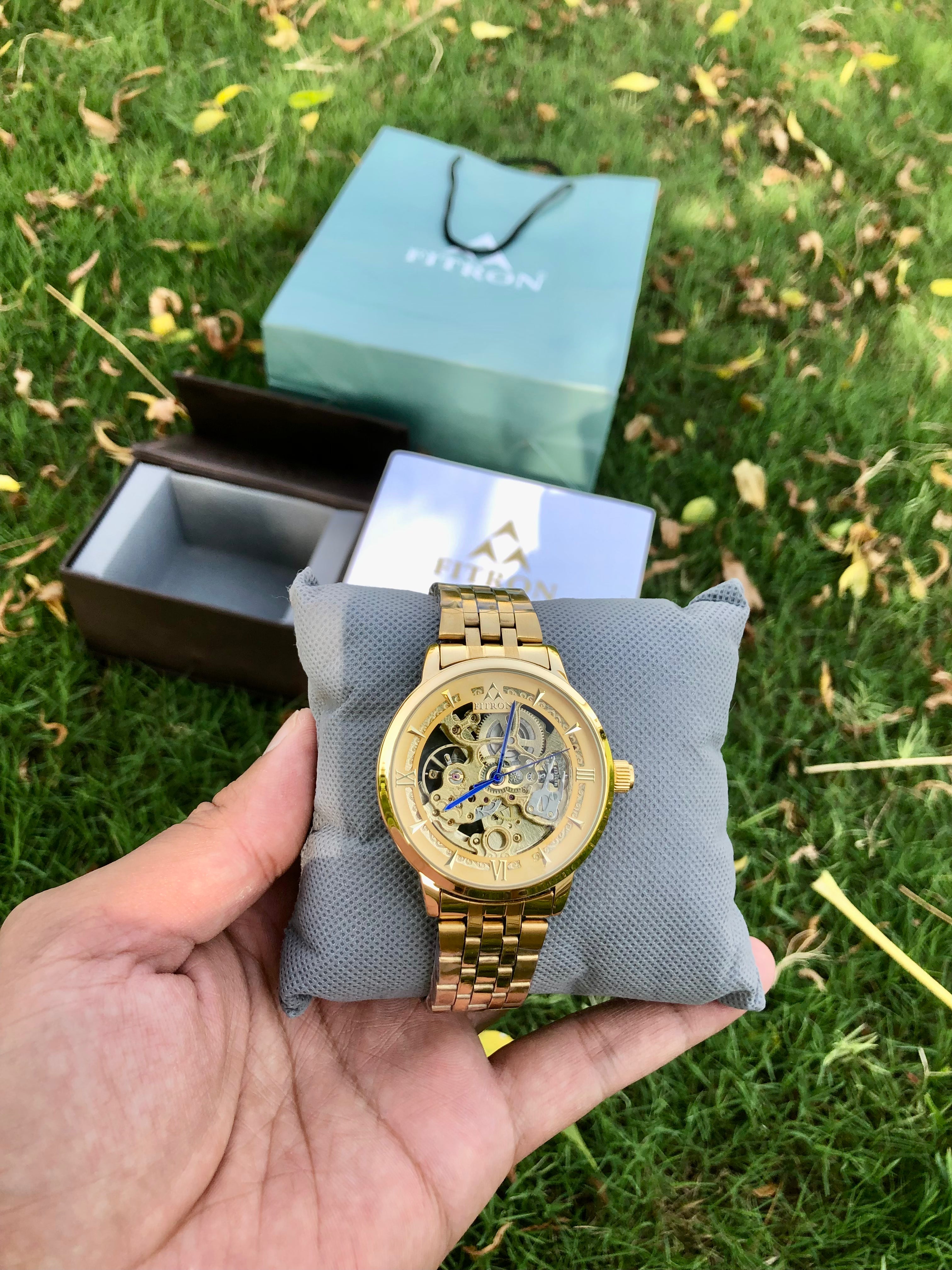 PREMIUM FIITRON AUTOMATIC SKELETON LATEST MASTERPIECE WATCH(With BOX&BAG)