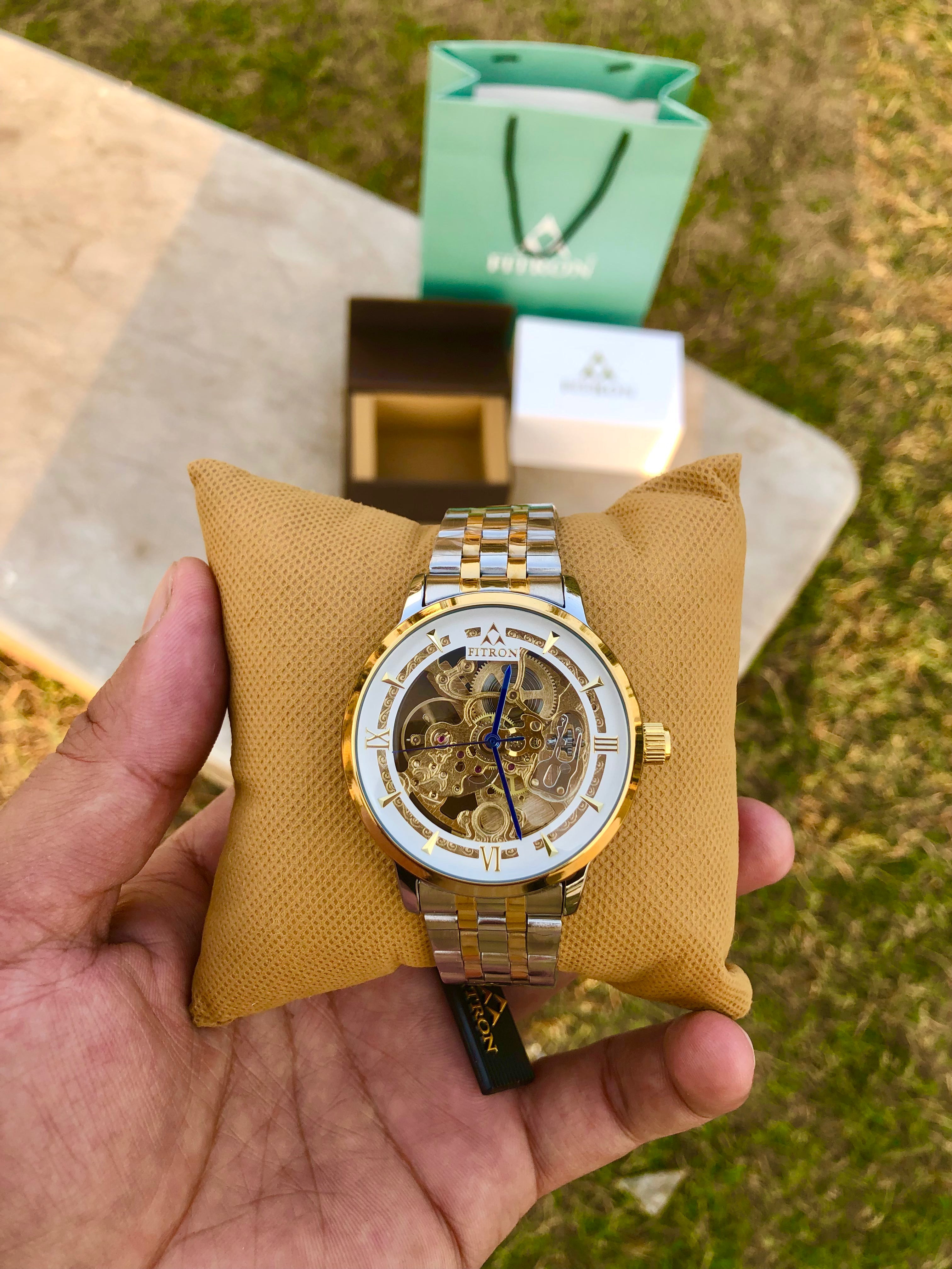 PREMIUM FIITRON AUTOMATIC SKELETON LATEST LUXURY WATCH(With PREMIUM BOX&BAG)