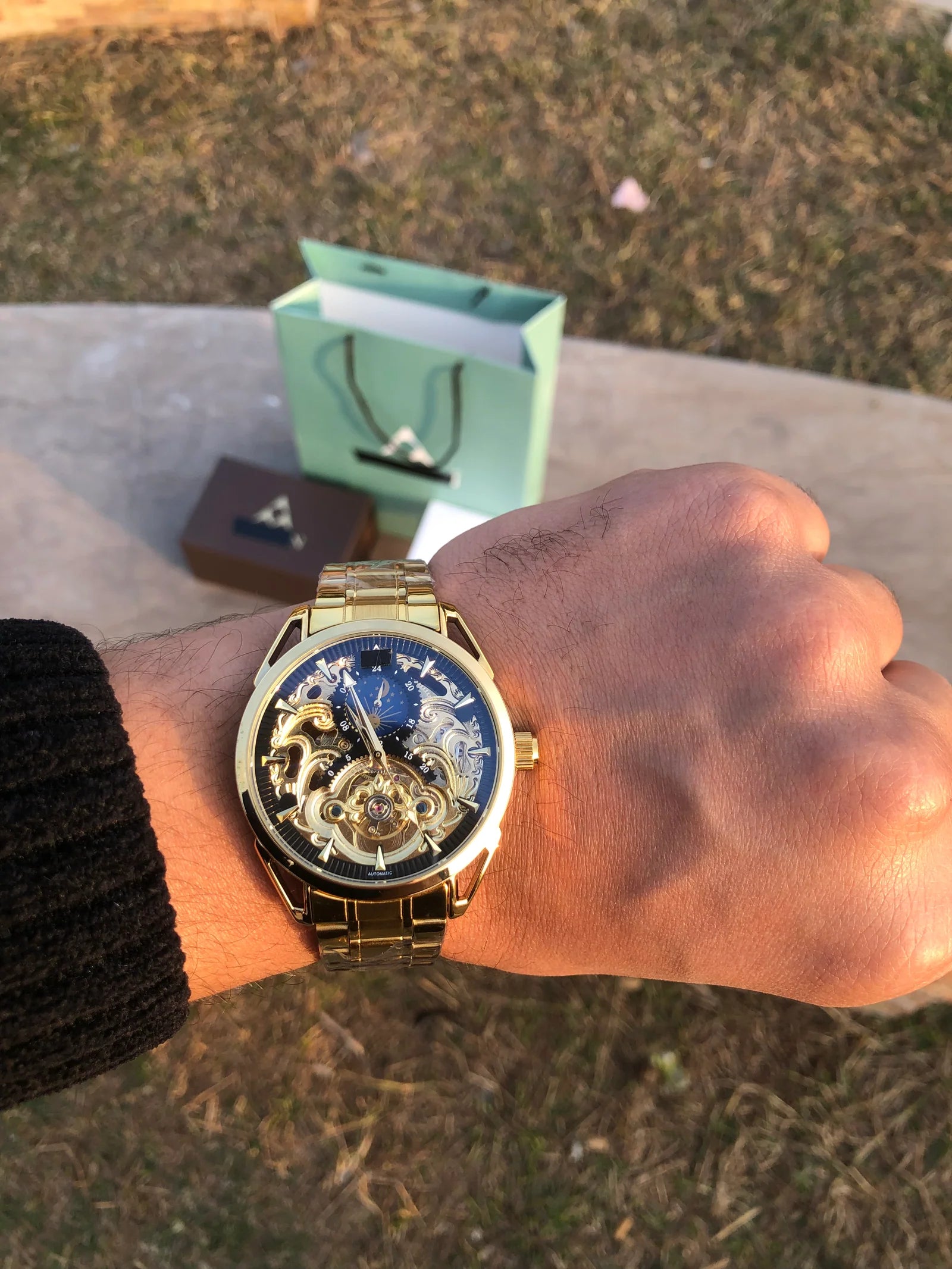 LUXURY AUTOMATIC DECENT WATCH (WITH BOX&BAG)