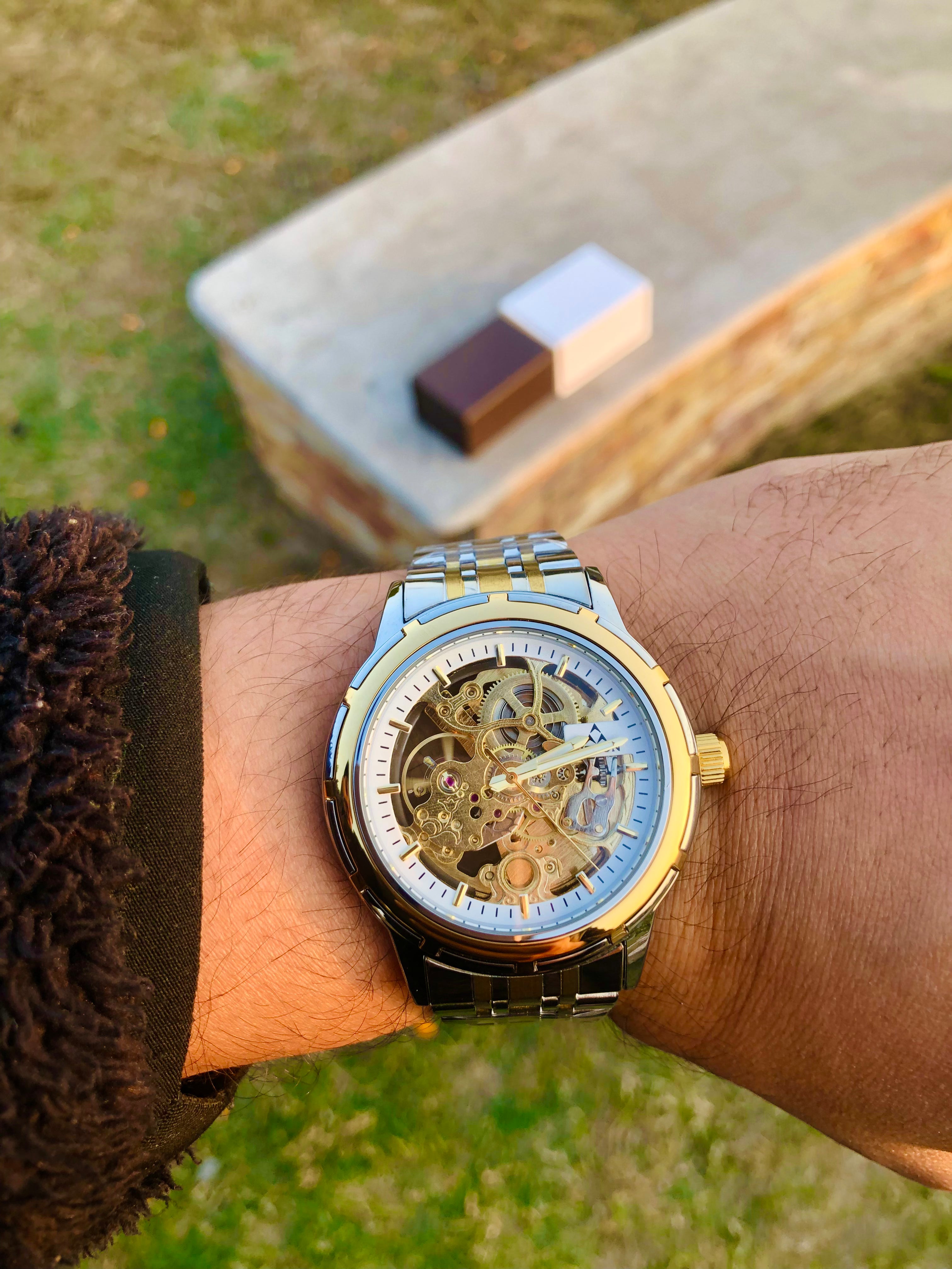 LATEST PREMIUM SKELETON AUTOMATIC WATCH (PREMIUM BOX AND BAG INCLUDED)